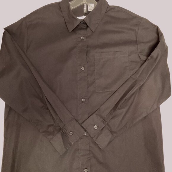 H&M Mens Black Cotton Button-Up Shirt NWT Size S - Picture 4 of 5